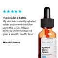 Customer testimonials for Forganica Hyaluro Boost Hyaluronic Acid Serum in Pakistan.