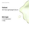 Silymarin Antioxidant Serum texture — lightweight oil-free formula for oily skin