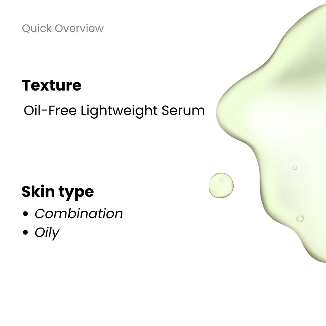 Silymarin Antioxidant Serum texture — lightweight oil-free formula for oily skin